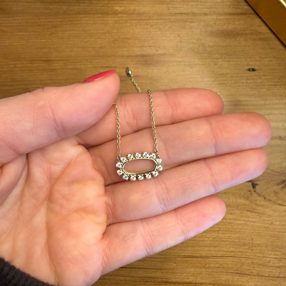 Kendra Scott Gold Necklace with White Accents - Picture 2 of 3